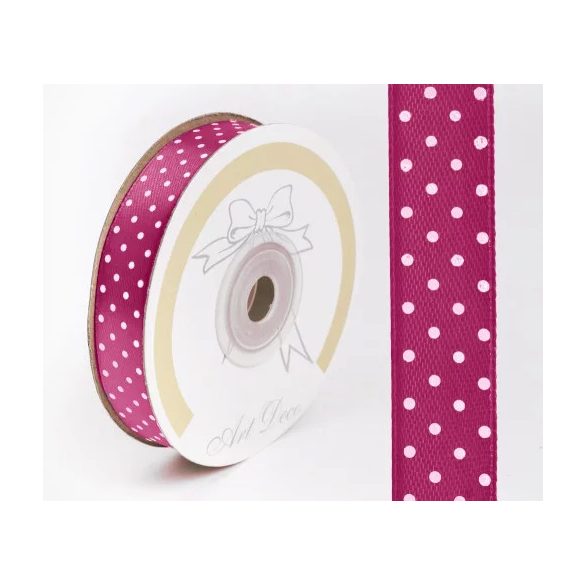Szalag Szatén Pöttyös 15 mm x 25 m - Cikámen