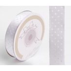 Szalag Szatén Pöttyös 15 mm x 25 m - Fehér