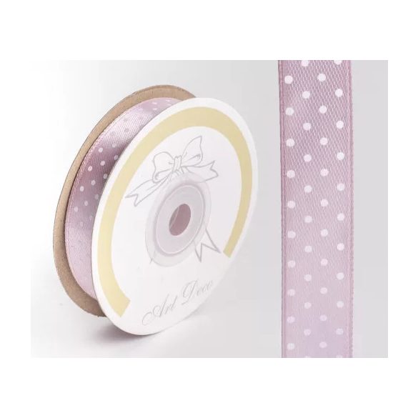 Szalag Szatén Pöttyös 15 mm x 25 m - Mályva