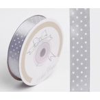 Szalag Szatén Pöttyös 15 mm x 25 m - Szürke