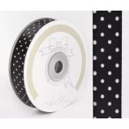 Szalag Szatén Pöttyös 25 mm x 25 m - Fekete