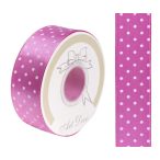Szalag Szatén Pöttyös 25 mm x 25 m - Ciklámen