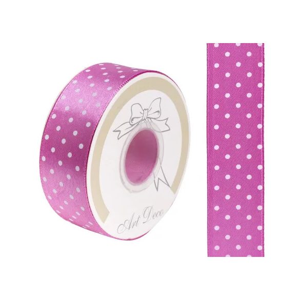 Szalag Szatén Pöttyös 25 mm x 25 m - Ciklámen
