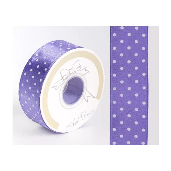 Szalag Szatén Pöttyös 25 mm x 25 m - Levendula