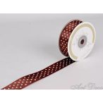 Szalag Szatén Pöttyös 25 mm x 25 m - Kávé