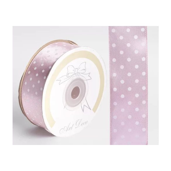 Szalag Szatén Pöttyös 25 mm x 25 m - Mályva