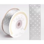 Szalag Szatén Pöttyös 25 mm x 25 m - Szürke