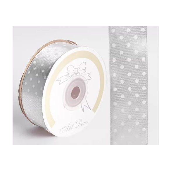 Szalag Szatén Pöttyös 25 mm x 25 m - Szürke