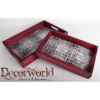 Fa-Műbőr Tálca Írások 45cm