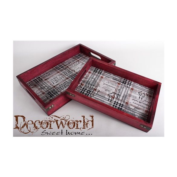 Fa-Műbőr Tálca Írások 45cm