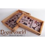 Fa-Műbőr Tálca Rózsa 45cm