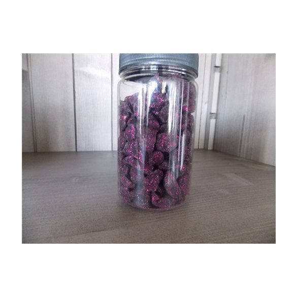 Glitteres dekor kavics 500g lila 12-25mm