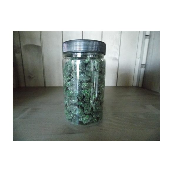 Glitteres dekor kavics 500g zöld 12-25mm