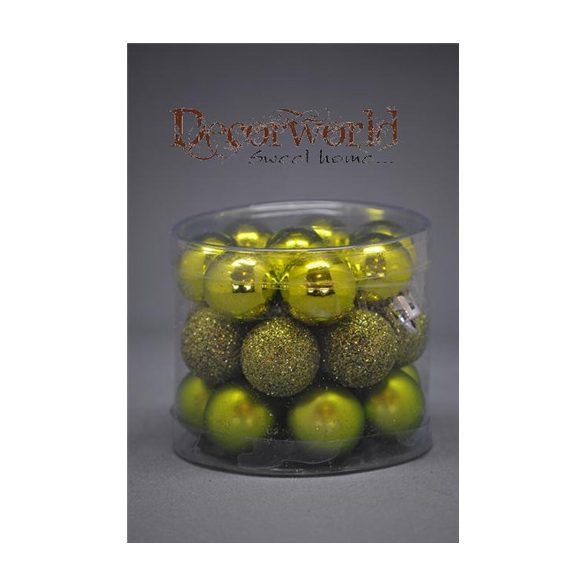 Mű.a. fenyőfa gömb,2.5cm,zöld,24db/s