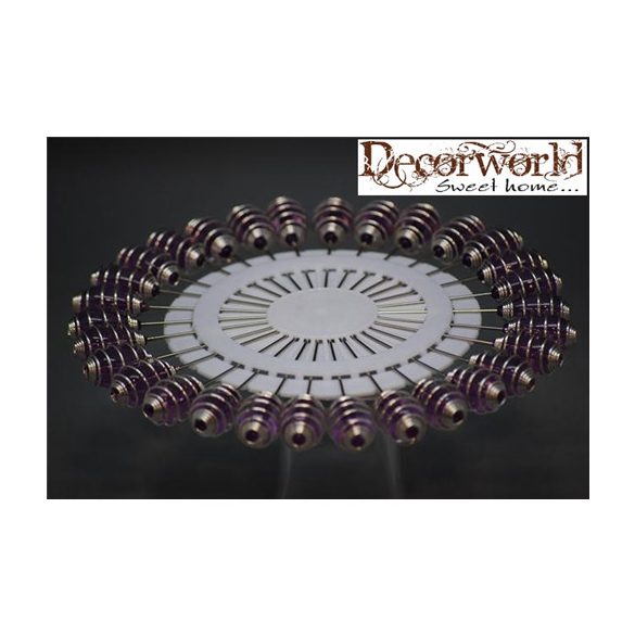 Dekor tű 7,5cm lila-ezüst S/30 Akció