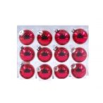 Üveggömb 5 cm ciklámen fényes S/12