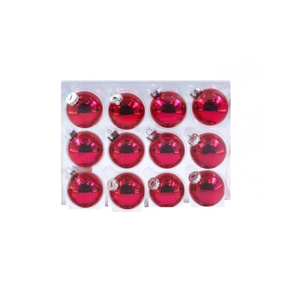Üveggömb 5 cm ciklámen fényes S/12