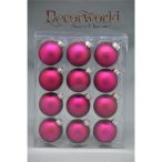 Gömb üveg szett/12 db matt ciklámen 5cm