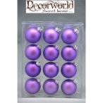 Üveggömb szett/12 db milka lila matt 5cm