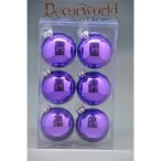 GÖMB ÜVEG S/6DB 7CM LEVENDULALILA FÉNYES