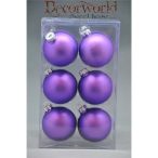 GÖMB ÜVEG S/6DB 7CM LEVENDULALILA MATT