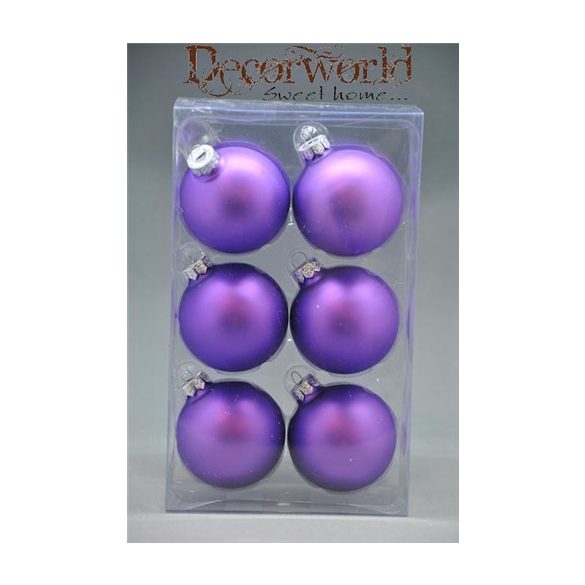 GÖMB ÜVEG S/6DB 7CM LEVENDULALILA MATT