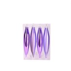 Dísz csepp üveg 15cm - Levendula matt&fényes S/4