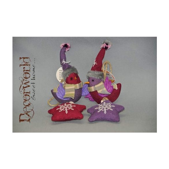 MADÁR RUHÁBAN CSILLAGGAL AKASZTÓS 25CM