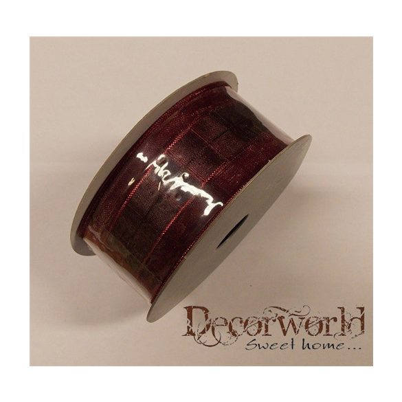 SZALAG 38MM/10M INDÁS TEXTIL BORDÓ AKCIÓS!!!