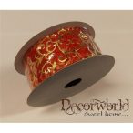 SZALAG 38MM/10M INDÁS TEXTIL PIROS-ARANY