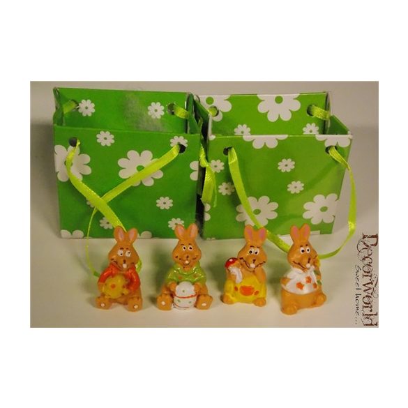 Nyuszi tasakban poly 4cm -  4féle