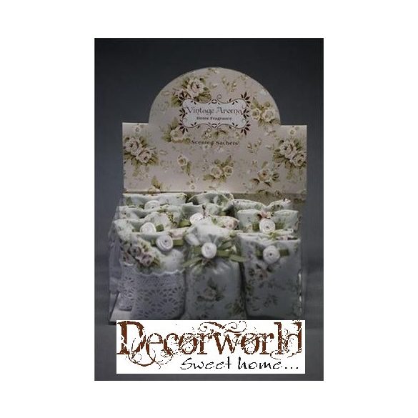 Illatosító tasak textil 6.5x4cm zöld kamélia S/12 AKCIÓS