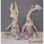 Nyuszi virágos textil ülő 28cm