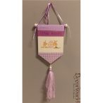 Zászló ajtódísz nyuszis akasztós