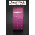 Szalag pöttyös textil 3.8x10m rózsaszín-fehér