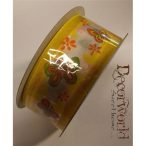 Szalag pillangos textil 3,8cmx10m sárga-narancs-pink-zöld