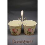 Dupla kaspófüles rózsás bádog