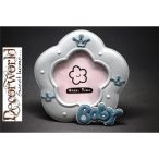 Képkeret kék virágos