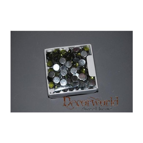 Kristály kő acryl 10mm olíva zöld S/100
