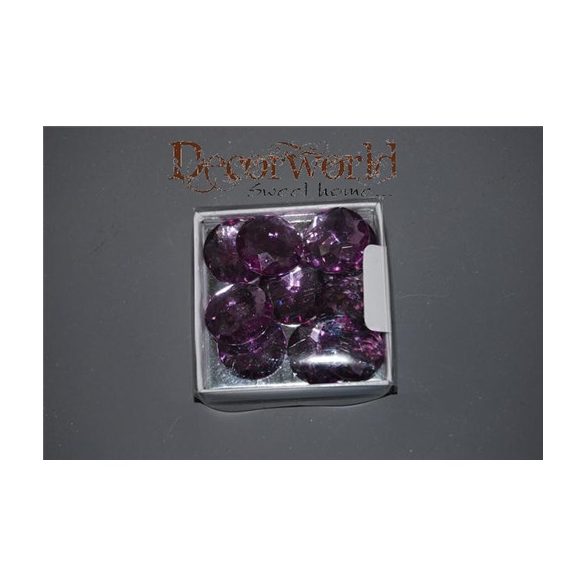 Kristály kő acryl 25mm ibolya lila S/10