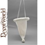 Mikulássapka akasztós textil 13cm krém