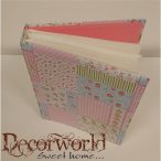   Fotóalbum rózsás 160 képes papír 18x23x4,6cm rózsaszín-kék-fehér