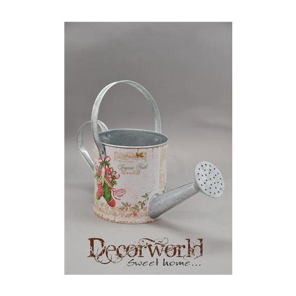 Locsolókanna karácsonyi zoknis bádog 14x14x33cm