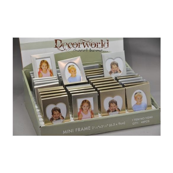 Fényképtartó fém 6,5x9cm ezüst-arany 6féle