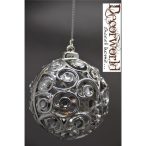 Karácsonyfadísz akasztós műanyag 8 cm - Ezüst