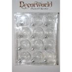 Gömb üveg áttetsző ezüst kupakkal 4cm szintelen S/12