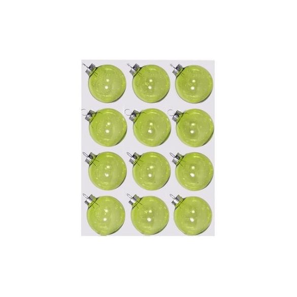 Gömb üveg áttetsző ezüst kupakkal 5cm zöld S/12