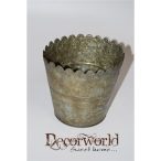 Kaspó kerek bádog 16x15x11.5 cm rozsdás