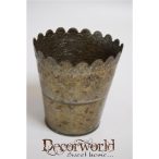 Kaspó kerek bádog 11,5x12,5x8cm - Rozsdás