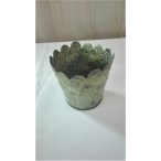 Kaspó kerek bádog 8,5x7,5x8,5cm - Antikolt zöld